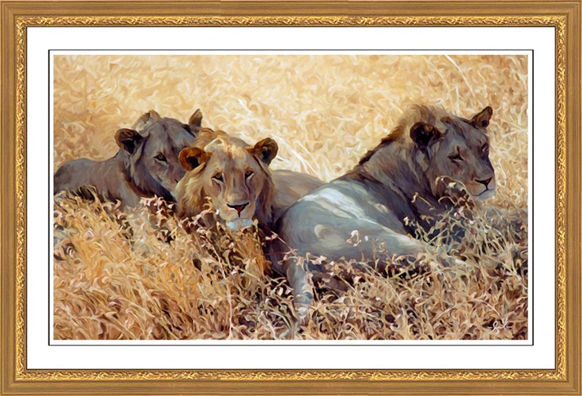 Digital painting of African lions
