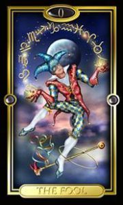 The Fool card from the Gilded Tarot